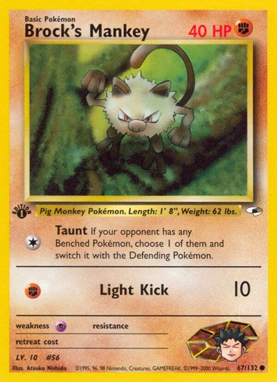 Brock's Mankey (67) (Gym Heroes) Heavy Play Unlimited