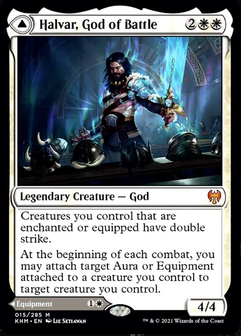 Halvar, God of Battle / Sword of the Realms (Kaldheim) Light Play Foil