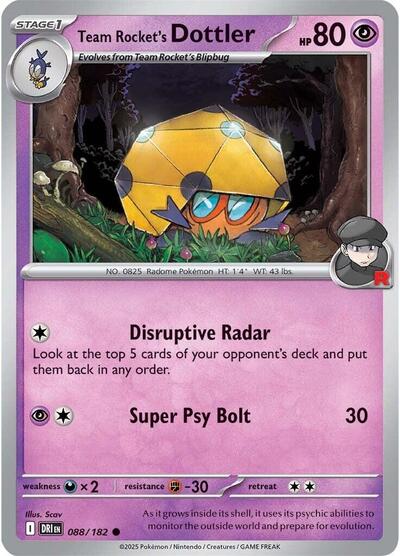 Team Rocket's Dottler (SV10: Destined Rivals) Light Play