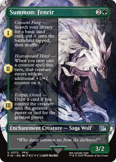 Summon: Fenrir (Borderless) (Universes Beyond: FINAL FANTASY) Light Play Foil