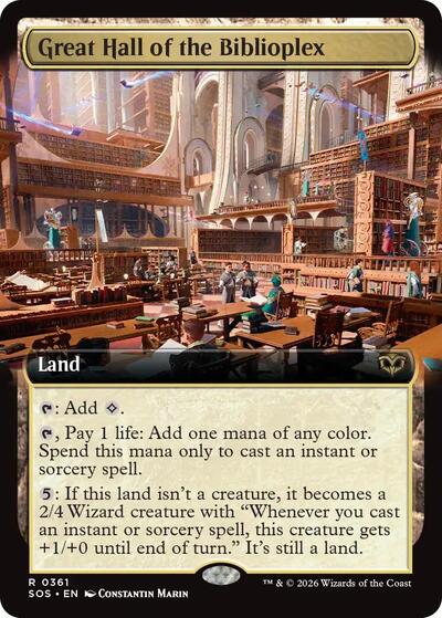 Great Hall of the Biblioplex (Extended Art) (Secrets of Strixhaven) Light Play Foil