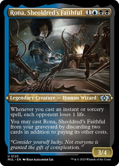 Rona, Sheoldred's Faithful (Foil Etched) (March of the Machine: Multiverse Legends) Light Play Foil
