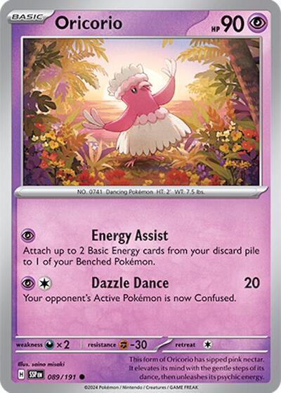 Oricorio - 089 (SV08: Surging Sparks) Light Play Reverse Holofoil