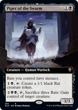 Piper of the Swarm (Extended Art) (Throne of Eldraine) Light Play