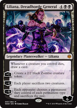 Liliana, Dreadhorde General (War of the Spark) Light Play