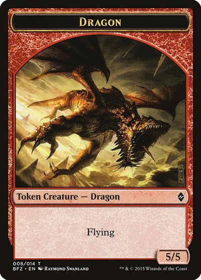 Dragon Token (Battle for Zendikar) Damaged / Poor