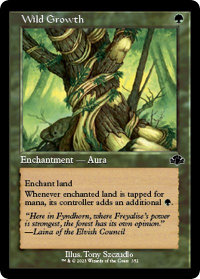 Wild Growth (Retro Frame) (Dominaria Remastered) Light Play Foil