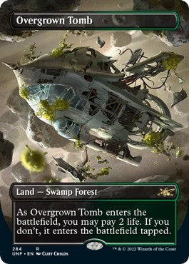 Overgrown Tomb (Borderless) (Unfinity) Light Play Foil