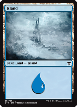 Island (253) (Dragons of Tarkir) Light Play