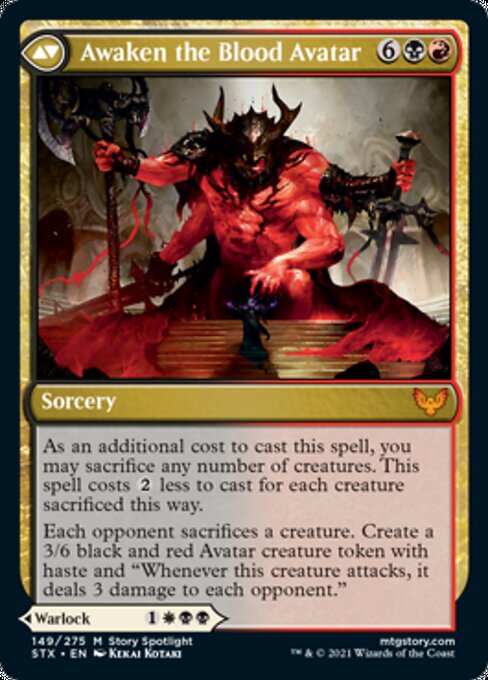 Extus, Oriq Overlord / Awaken the Blood Avatar (Strixhaven) Light Play
