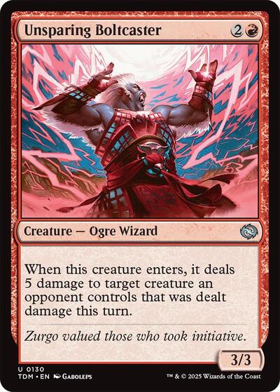 Unsparing Boltcaster (Tarkir: Dragonstorm) Light Play Foil