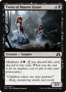 Twins of Maurer Estate (Shadows Over Innistrad) Light Play Foil