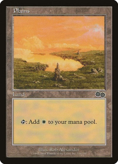 Plains (334) (Urza's Saga) Medium Play