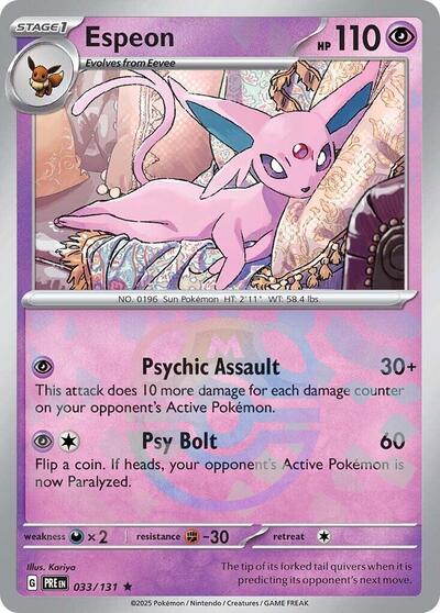 Espeon (Master Ball Pattern) (SV: Prismatic Evolutions) Light Play Holofoil