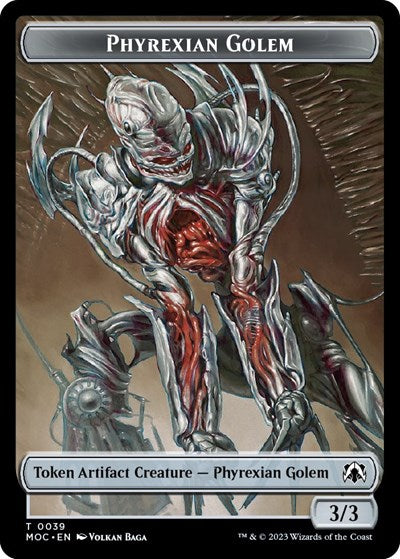Phyrexian Golem / Construct Double-sided Token (Commander: March of the Machine) Light Play