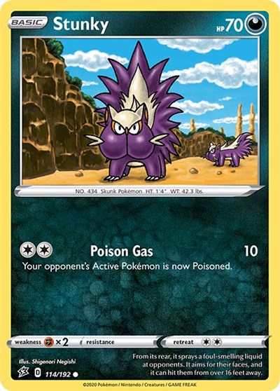 Stunky (SWSH02: Rebel Clash) Light Play Reverse Holofoil