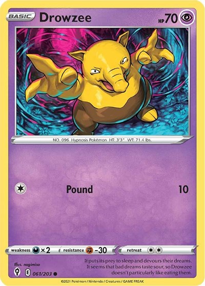 Drowzee (SWSH07: Evolving Skies) Light Play Reverse Holofoil