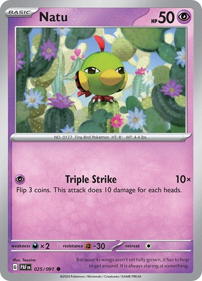 Natu - 025 (SV: Paldean Fates) Light Play