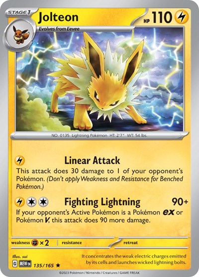 Jolteon (Scarlet and Violet: 151) Light Play Holofoil