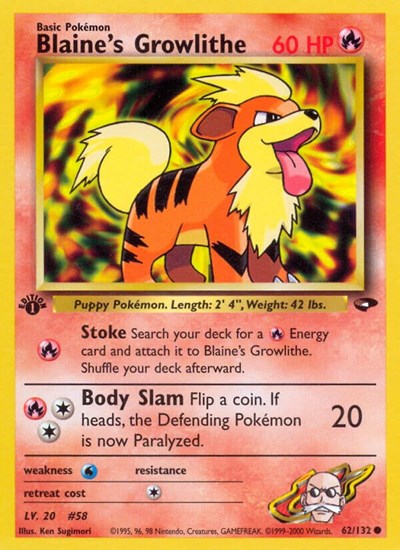 Blaine's Growlithe (Gym Challenge) Damaged / Poor Unlimited