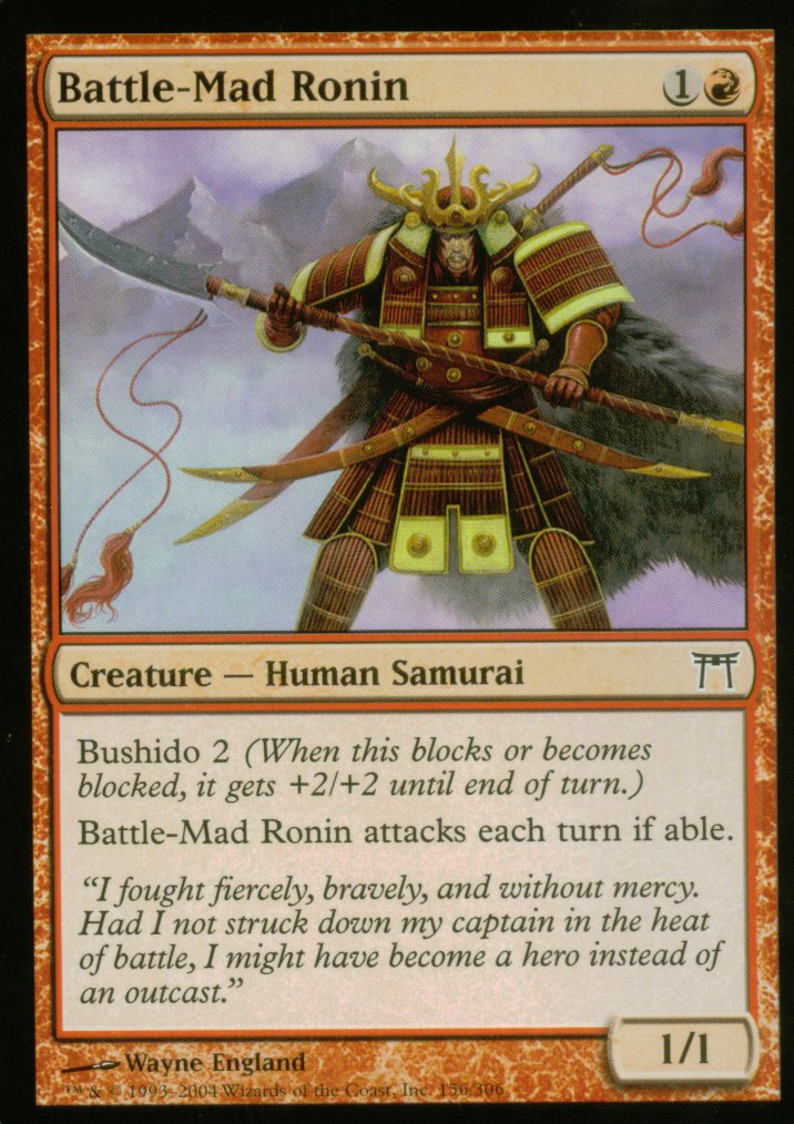 Battle-Mad Ronin (Champions of Kamigawa) Light Play