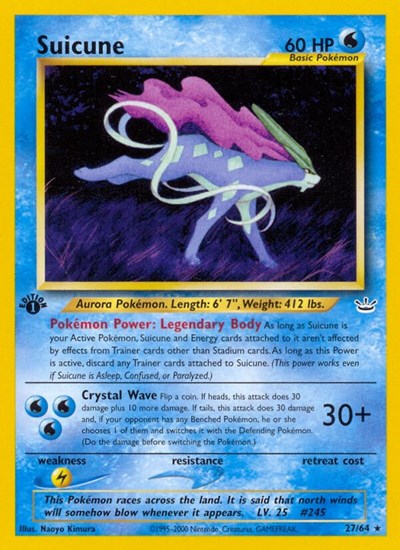 Suicune (27) (Neo Revelation) Light Play 1st Edition