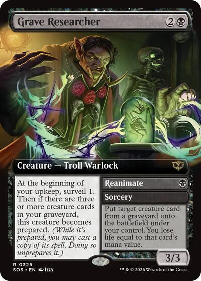 Grave Researcher (Extended Art) (Secrets of Strixhaven) Light Play Foil