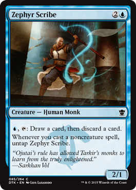 Zephyr Scribe (Dragons of Tarkir) Light Play Foil