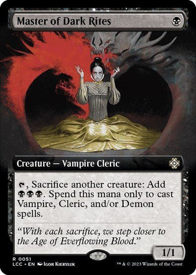 Master of Dark Rites (Extended Art) (Commander: The Lost Caverns of Ixalan) Light Play