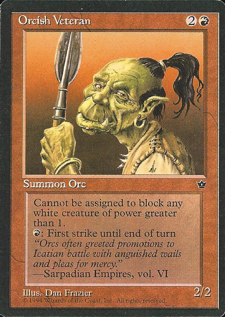 Orcish Veteran (Frazier) (Fallen Empires) Light Play