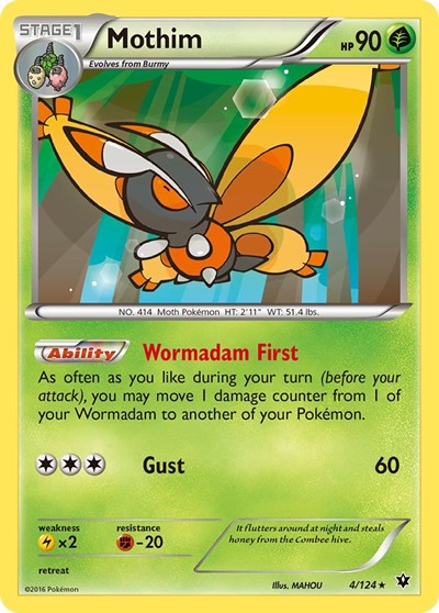 Mothim (XY - Fates Collide) Damaged / Poor
