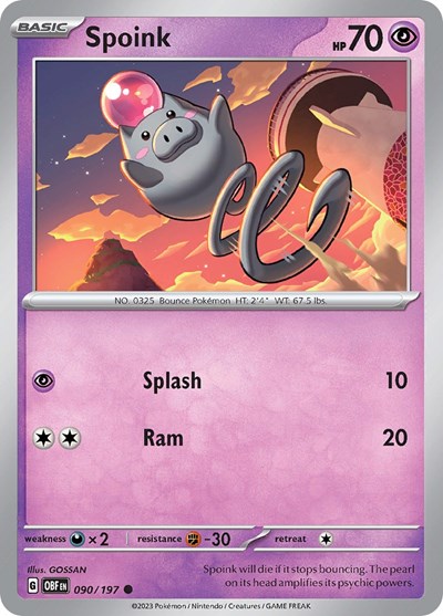 Spoink (Scarlet and Violet: Obsidian Flames) Light Play