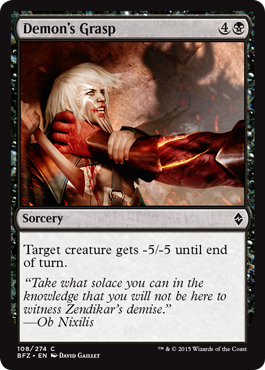Demon's Grasp (Battle for Zendikar) Light Play