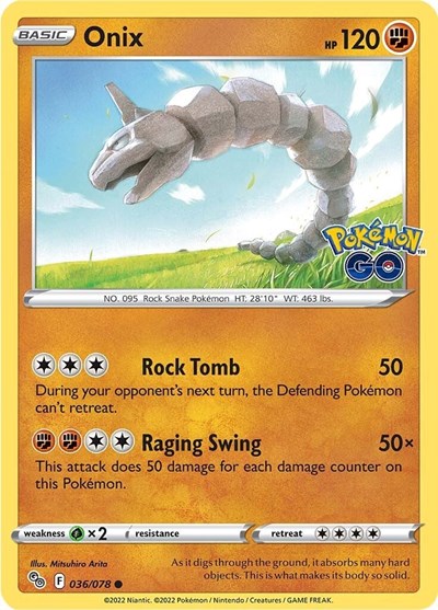 Onix (Pokemon GO) Light Play Reverse Holofoil