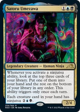 Satoru Umezawa (Kamigawa: Neon Dynasty) Light Play Foil