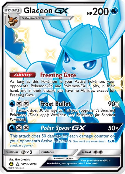 Glaceon GX (Hidden Fates: Shiny Vault) Light Play Holofoil