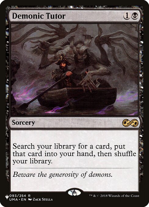 Demonic Tutor (Ultimate Masters Art) (The List) Light Play