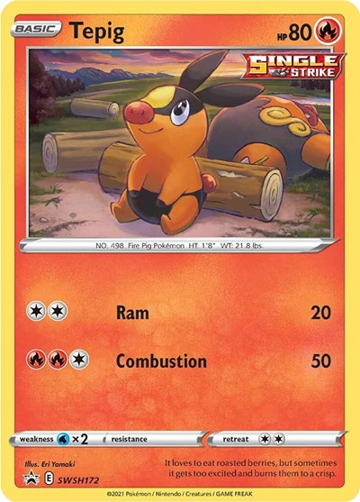Tepig - SWSH172 (SWSH: Sword & Shield Promo Cards) Damaged / Poor Holofoil