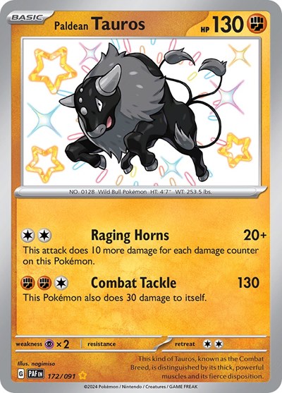 Paldean Tauros - 172 (SV: Paldean Fates) Light Play Holofoil