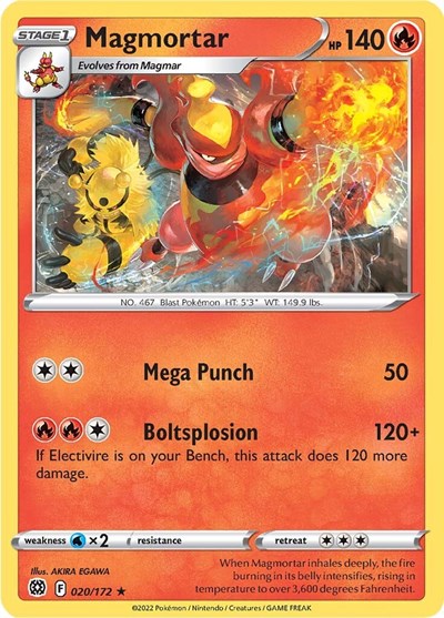 Magmortar (SWSH09: Brilliant Stars) Light Play Reverse Holofoil