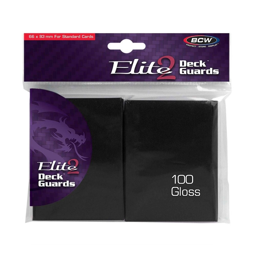 BCW Deck Guard: Elite2 Gloss sleeves - Black (100ct)