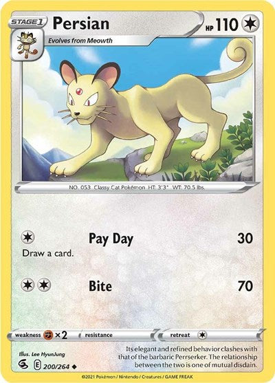 Persian (SWSH08: Fusion Strike) Light Play