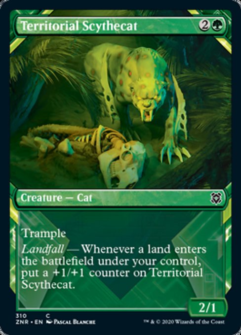 Territorial Scythecat (Showcase) (Zendikar Rising) Light Play