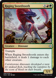 Raging Swordtooth (Ixalan) Light Play
