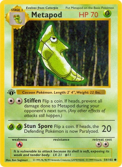 Metapod (Base Set (Shadowless)) Damaged / Poor Unlimited