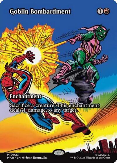 Goblin Bombardment (Borderless) (Marvel Eternal-Legal) Light Play