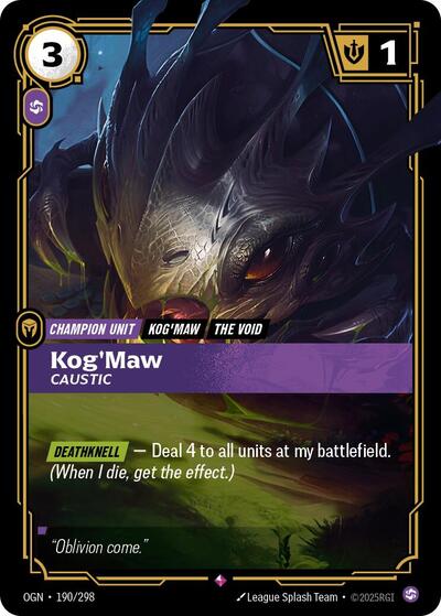 Kog'Maw Caustic (Origins) Light Play Foil