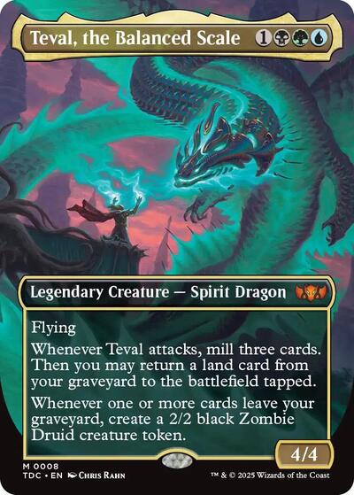Teval, the Balanced Scale (Borderless) (Commander: Tarkir: Dragonstorm) Light Play Foil