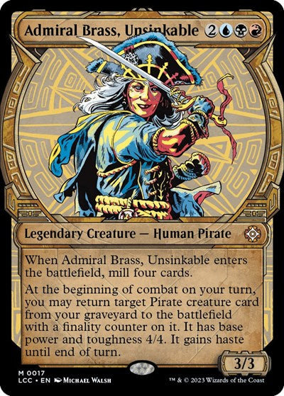 Admiral Brass, Unsinkable (Showcase) (Commander: The Lost Caverns of Ixalan) Light Play