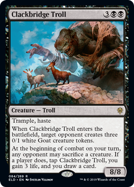 Clackbridge Troll (Throne of Eldraine) Light Play Foil